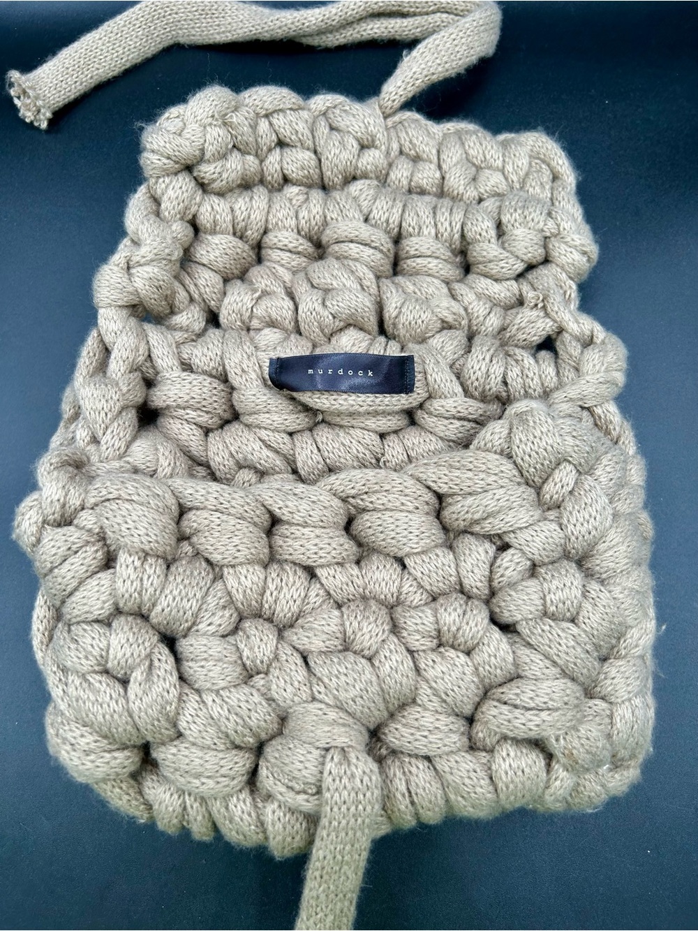 MURDOCK Handcrafted Chunky - Knit Taupe Handbag - Small. - Picture 5 of 9
